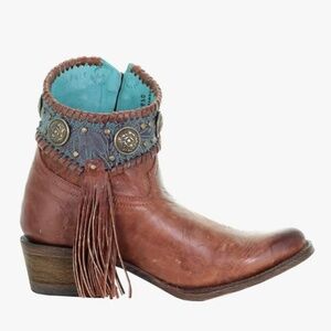 Corral Ld Brown Conchos Ankle Boot